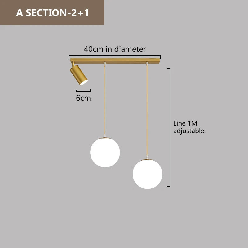 Lyra Three-Head Glass Pendant Light for Modern Homes