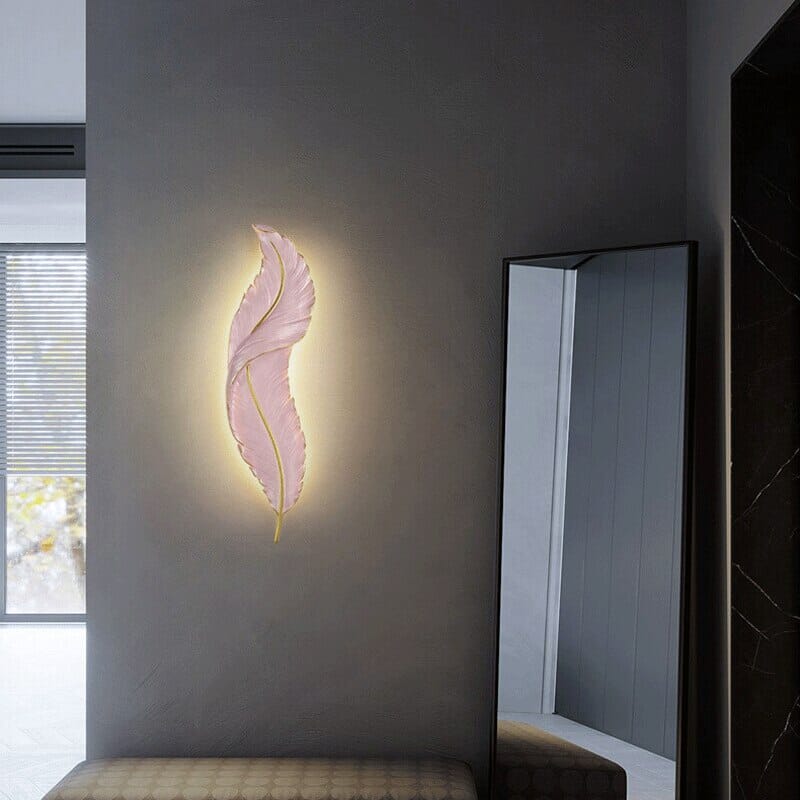 Nyara Nordic Feather LED Wall Lamp for Living Rooms