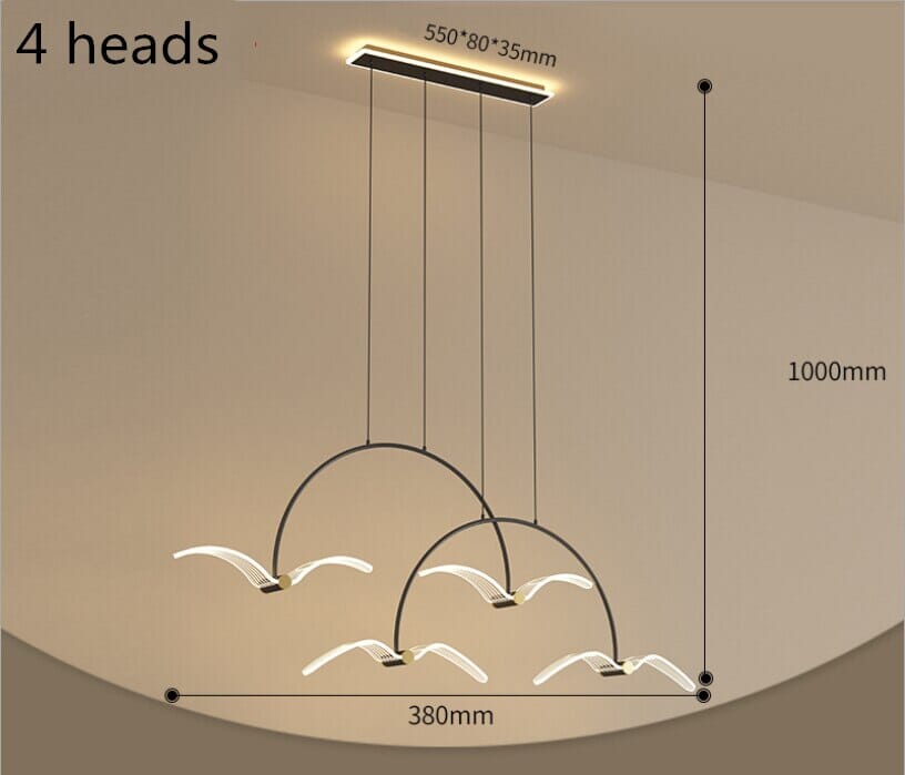 Marinell | Seagull-Inspired Dining Chandelier In Copper