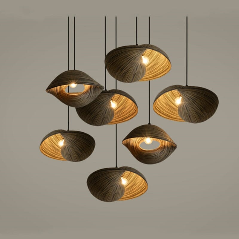 Aurela Bamboo Shell Pendant Light Handcrafted in Southeast Asia