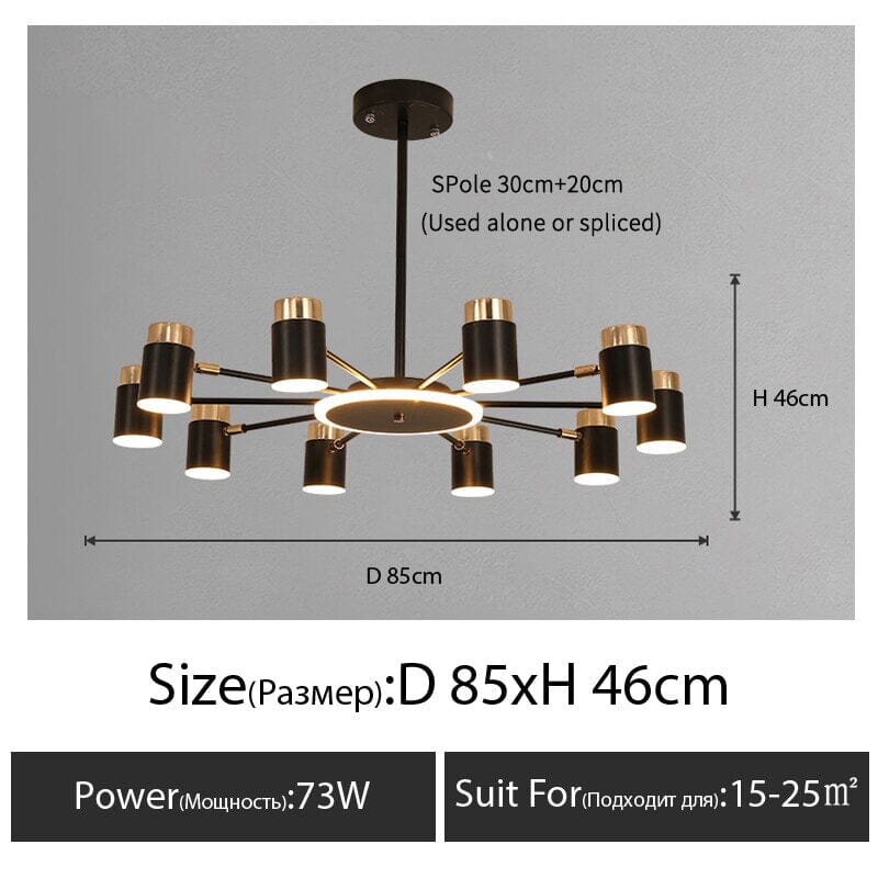 NexaLume Chandelier Modern Dimmable Ceiling Light Design