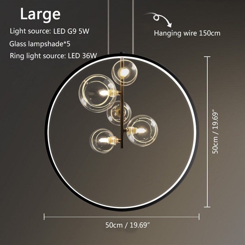 Circlara Glasring Pendelleuchte Runde Deckenlampe