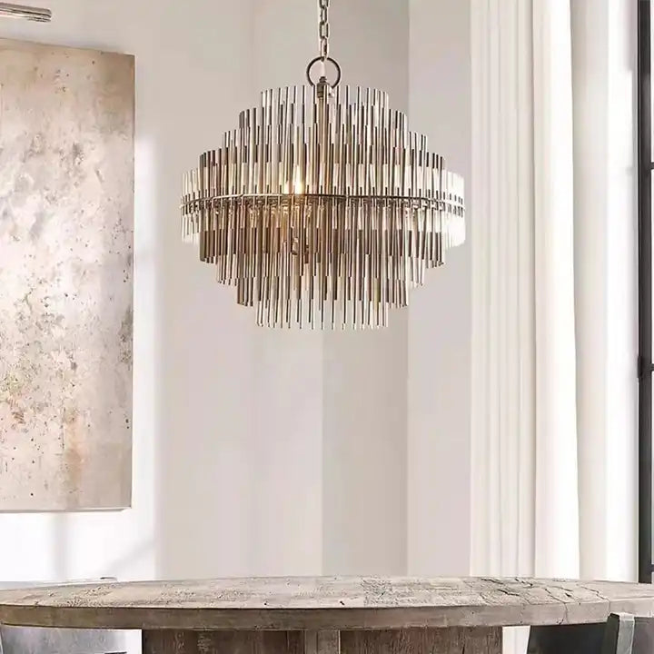 Lyraelle | Art Deco Crystal Iron Rectangle Chandelier