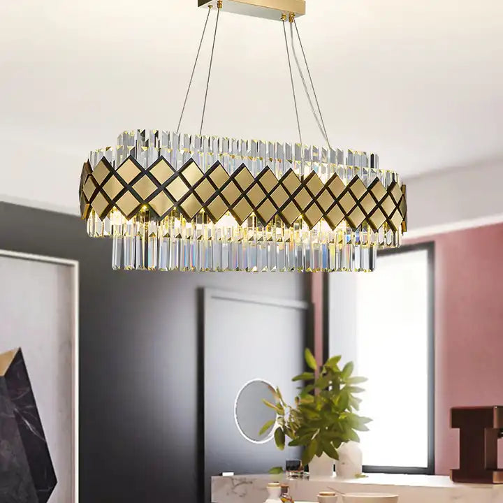 Lustre de Vidro Aurelia com Acabamento Moderno em Brilho Luxuoso