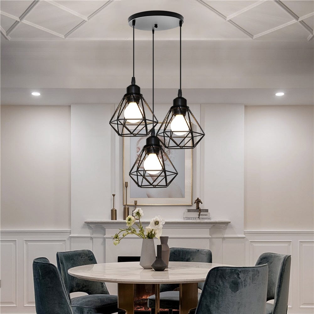 Elara Vintage Iron Frame Pendant Light for Dining Room