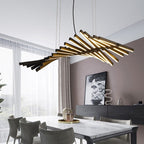 FjordLilt Nordic Herringbone LED Chandelier For Bright Interiors