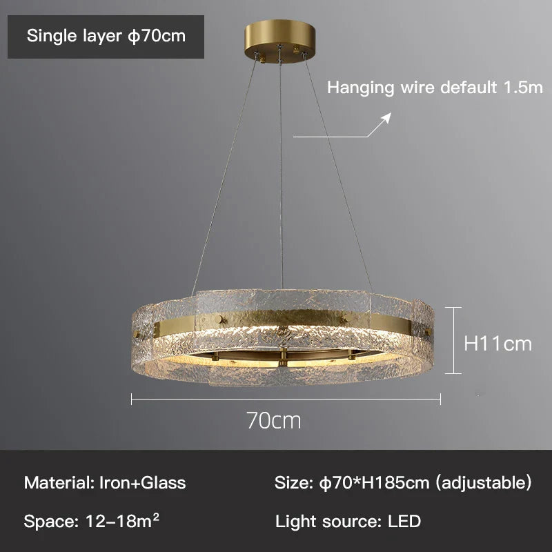 خاتم أورليا الذهبي بزجاج الكريستال وثريا فاخرة