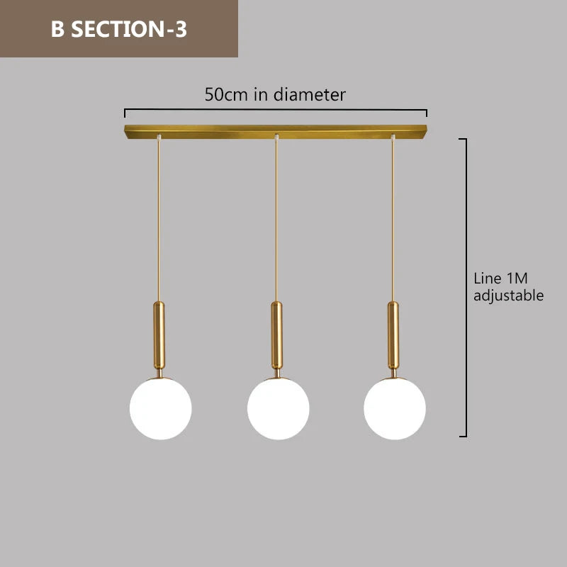 Lyra Three-Head Glass Pendant Light for Modern Homes