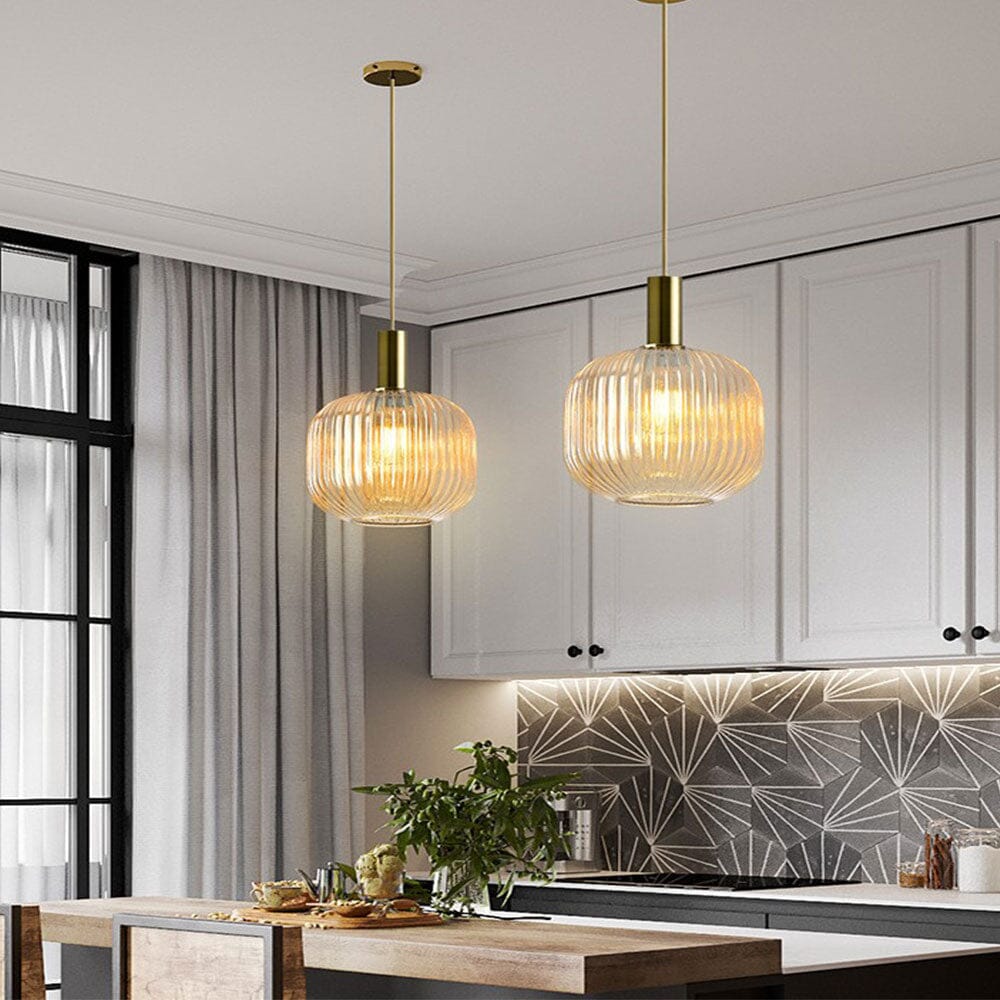 Nystral Fluted Glass Pendant Lights for Nordic Home Interiors