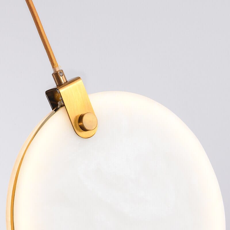 Lynora Marble Stone Pendant Light White Resin Shade