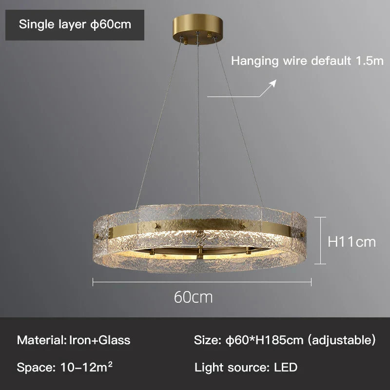 خاتم أورليا الذهبي بزجاج الكريستال وثريا فاخرة
