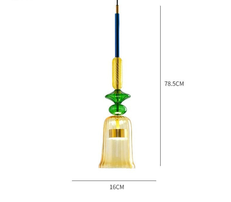 NovaCandy Color Glass Pendant Lights in Nordic Brass