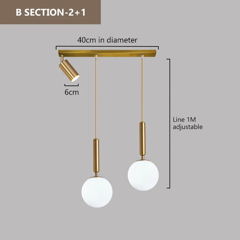 Lyra Three-Head Glass Pendant Light for Modern Homes