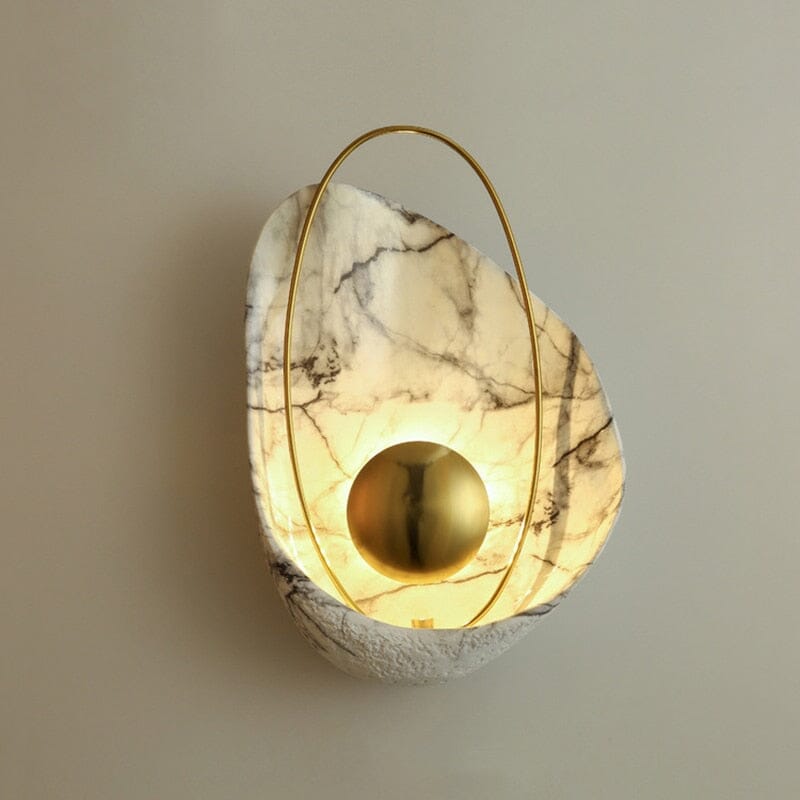 Luxe Imitation Marble Wall Lamp With Shell Pattern