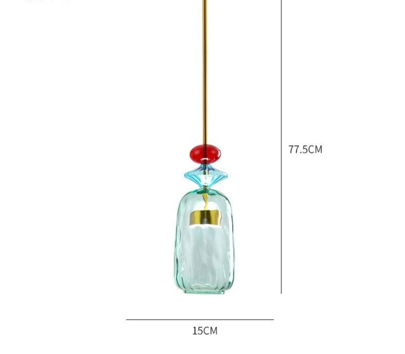 NovaCandy Color Glass Pendant Lights in Nordic Brass