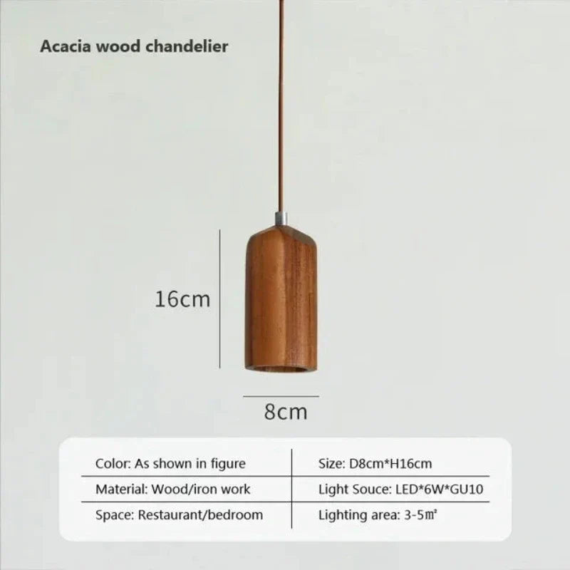Aurelo Timber Pendant Light Nordic Style Wood Glow for Living Room