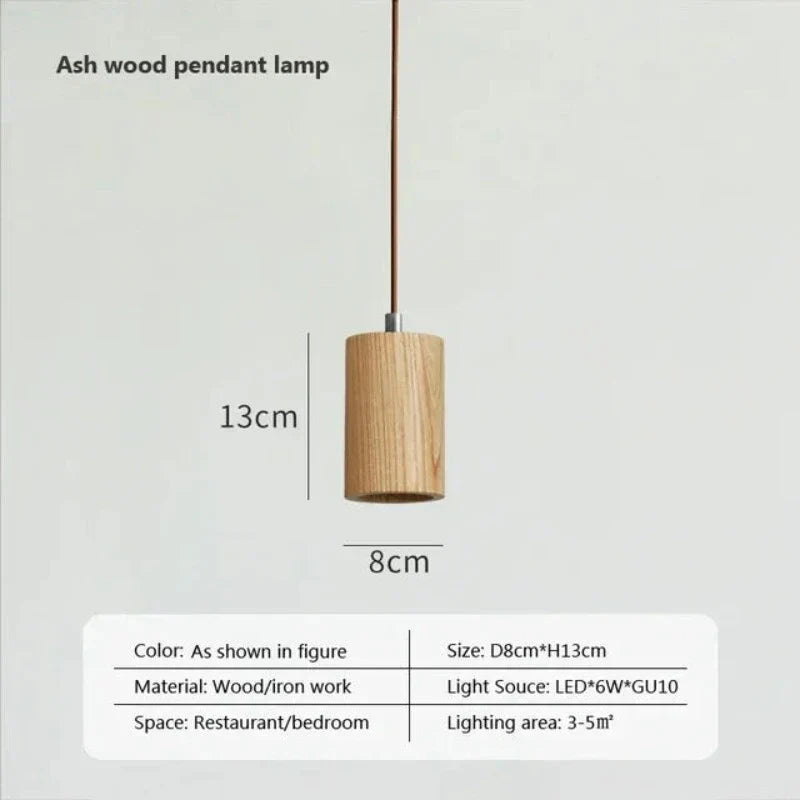 Aurelo Timber Pendant Light Nordic Style Wood Glow for Living Room
