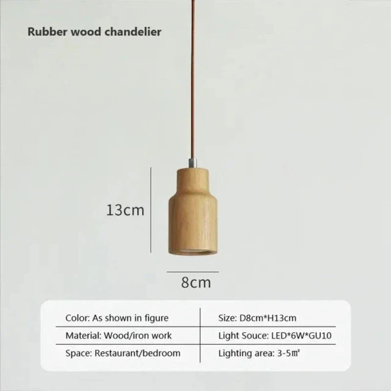 Aurelo Timber Pendant Light Nordic Style Wood Glow for Living Room
