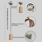 Aurelo Timber Pendant Light Nordic Style Wood Glow for Living Room