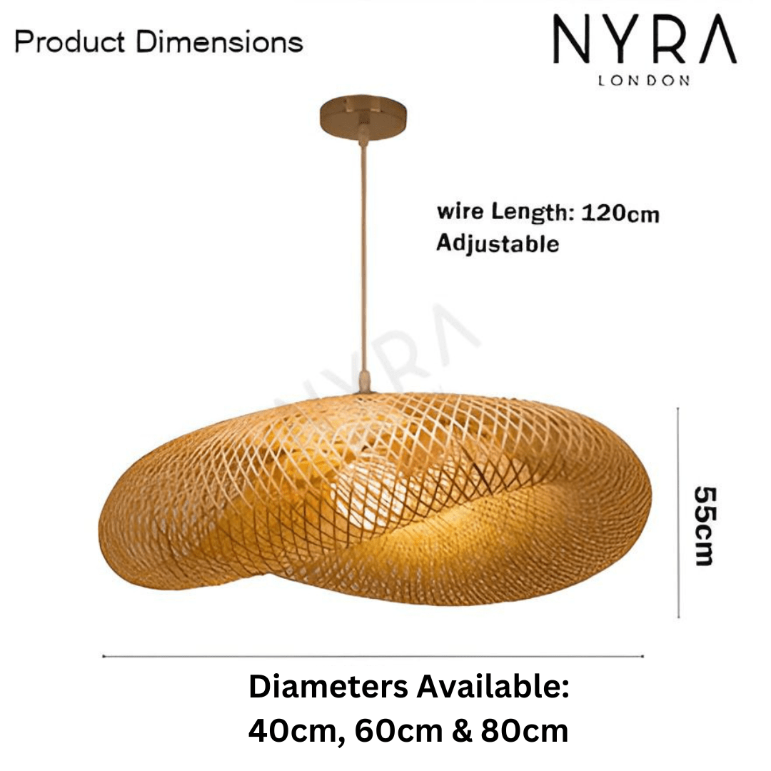 BambooLoom Handwoven Pendant Lamp With LED Lighting