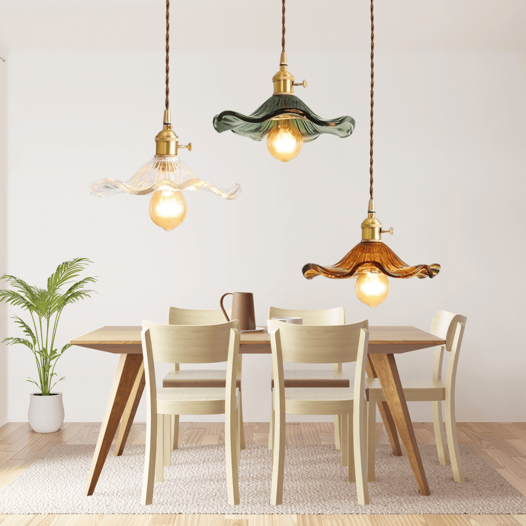 Lyra Glass Flower Pendant Lights for Nordic Decor in Living Room