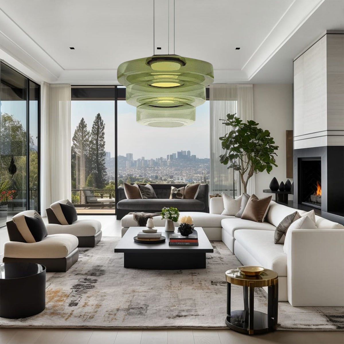 Lampu Gantung Kaca Lysfjord Dengan Cahaya Ambien Lembut LED