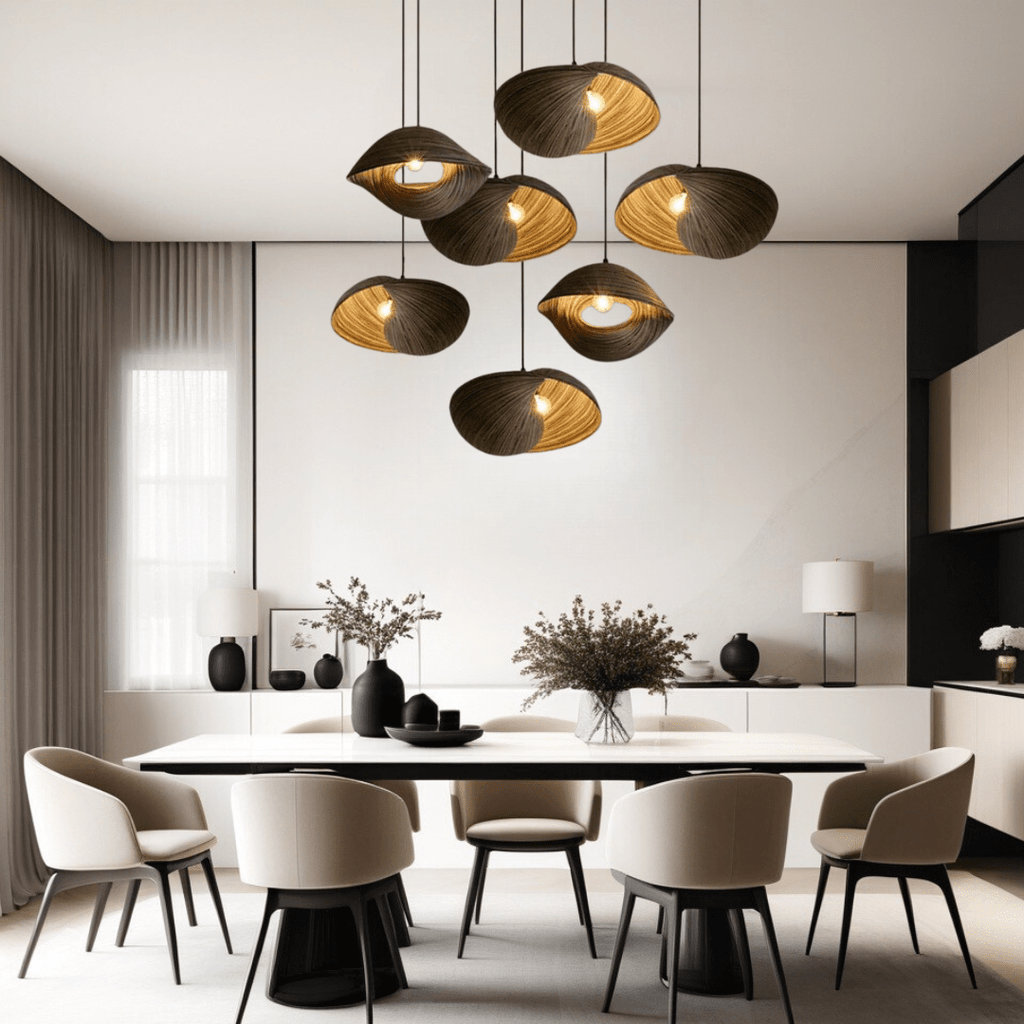 Aurela Bamboo Shell Pendant Light Handcrafted in Southeast Asia