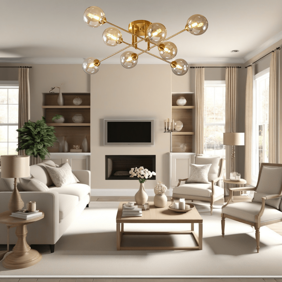 Nowoczesna lampa wisząca Arcadia z szklaną kulą