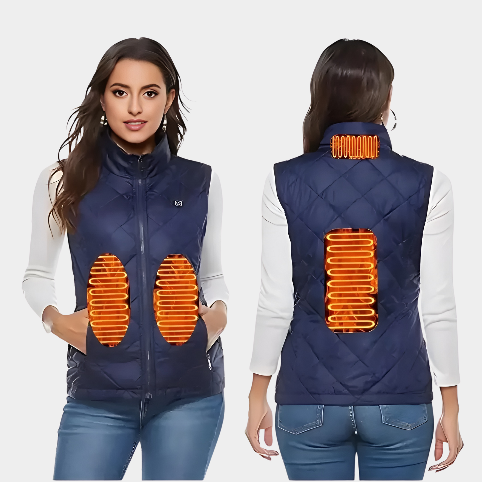 Women's Heated Vest With Dual Controls And Nine Heating Zones