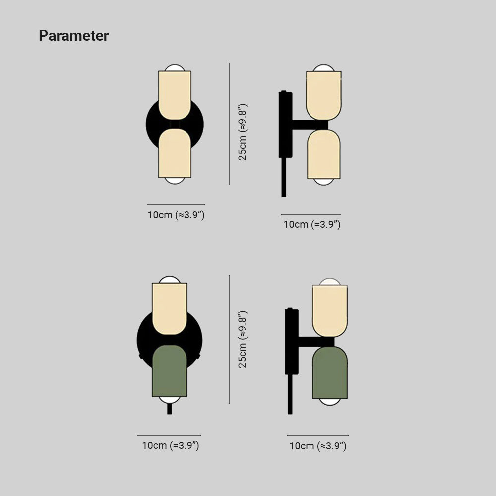 Asterra Metal LED Wall Light in Green, Pink or Red for Modern Living Spaces