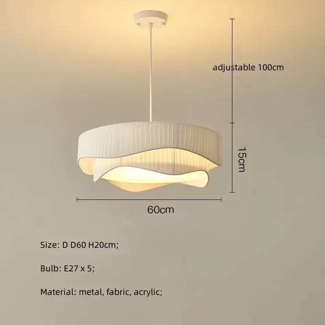 Aurelia Pleated Fabric Pendant Lamp with Soft Glow Ambience