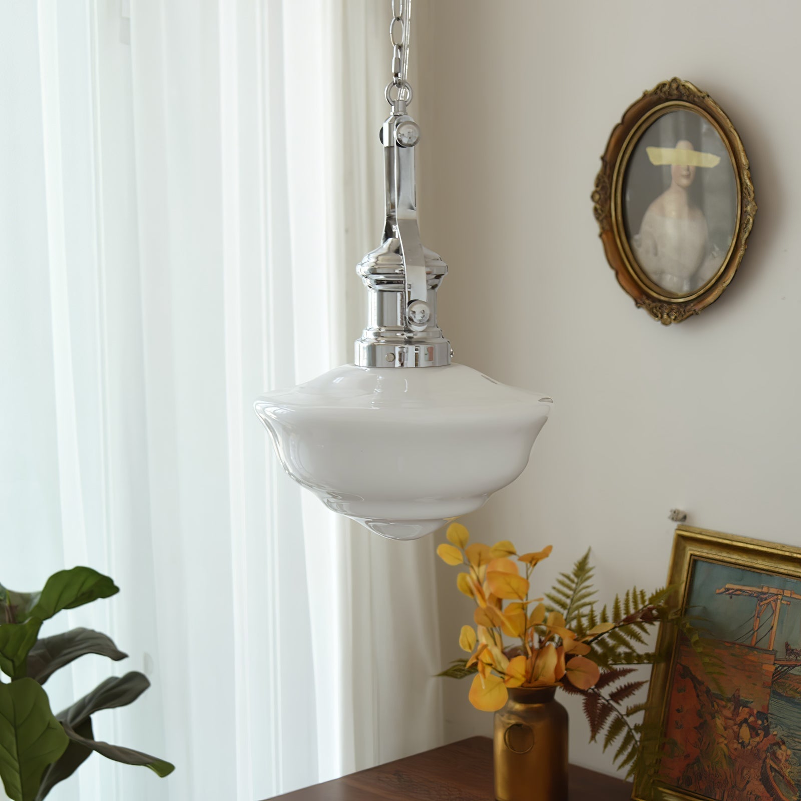 Vernaro | School-Style Pendant Lamp With Glass Shades