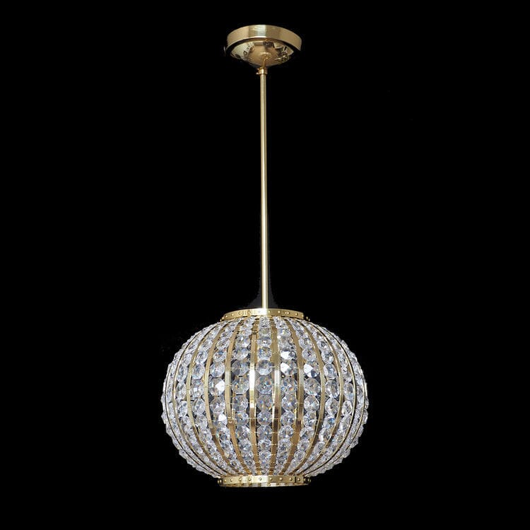 Vellara Crystal Chandelier Flush-Mount with Brass Accents