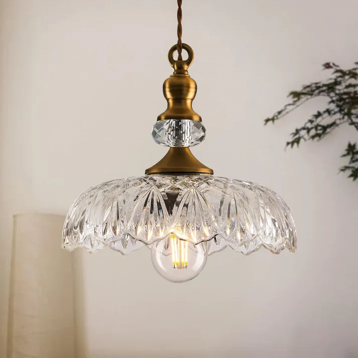 Quorra Mini Retro Glass and Metal Kitchen Island Pendant Light