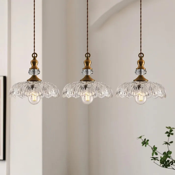 Quorra Mini Retro Glass and Metal Kitchen Island Pendant Light