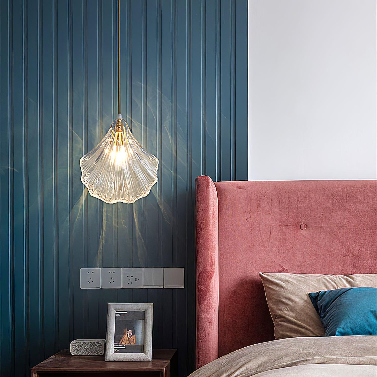 Aurelle Glass and Brass Mini Coastal Shell Pendant Light
