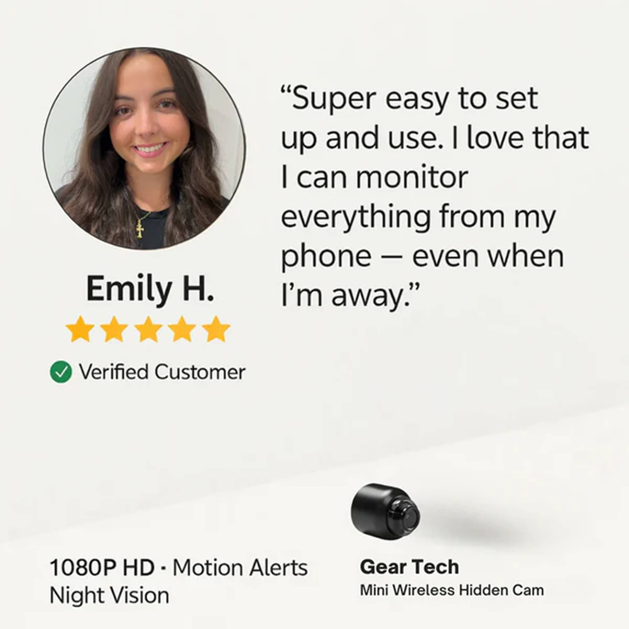 NovaGuard Mini Wireless Hidden Camera With Audio for Nanny Monitoring