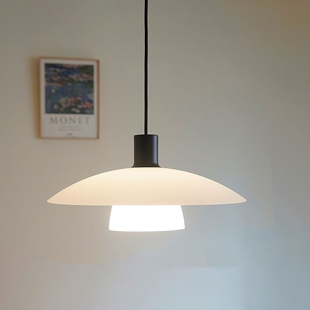 Liora White Glass Pendant Light Minimalist Modern Lamp