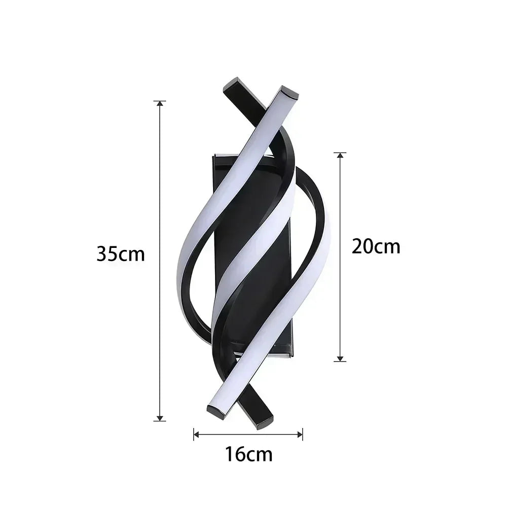 Lyra Spiral Wall Light with Soft Glow and Radiant Accent