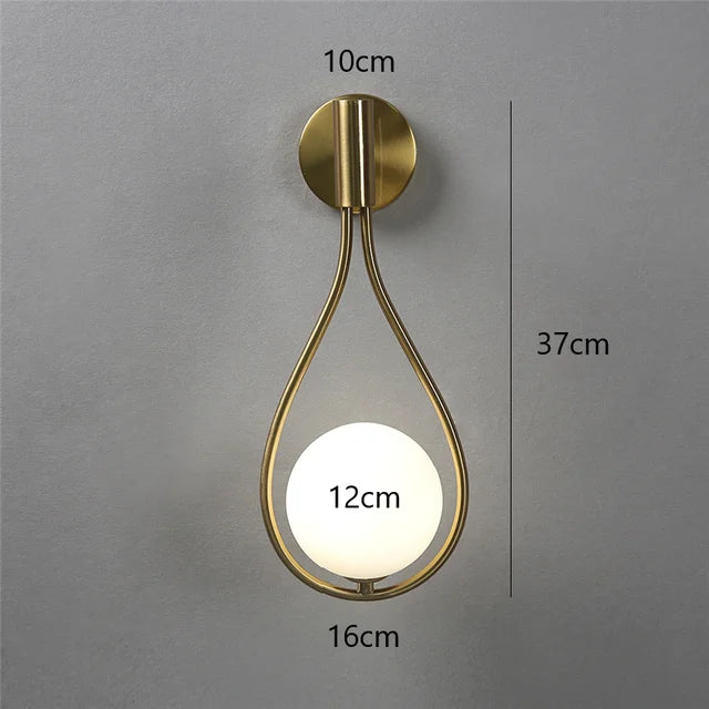 LumenNova Glass Orb Wall Light In Polished Metal Finish Suitable For Hallways