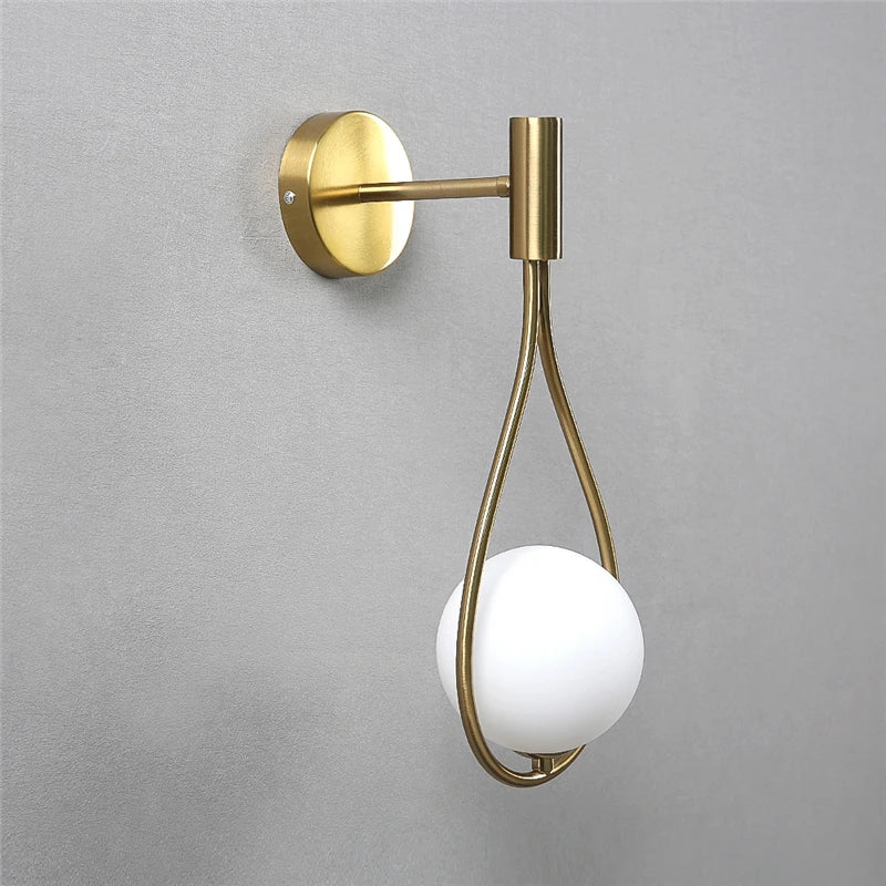 LumenNova Glass Orb Wall Light In Polished Metal Finish Suitable For Hallways