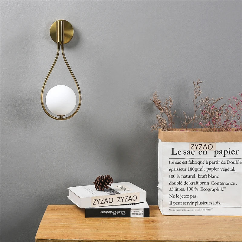 LumenNova Glass Orb Wall Light In Polished Metal Finish Suitable For Hallways
