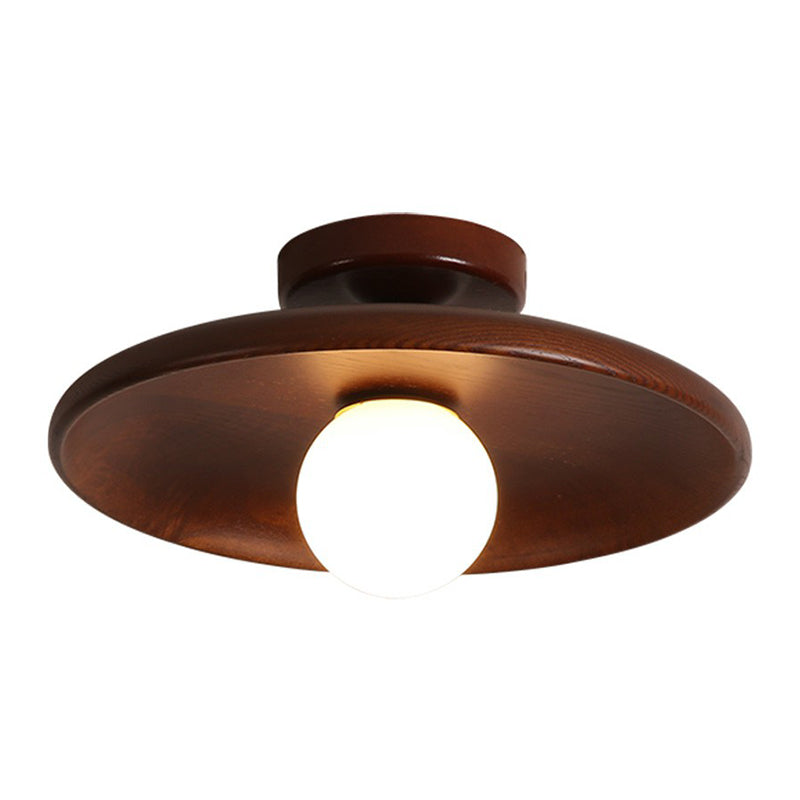 LumaBowl Wood Ceiling Light Minimalist LED for Living Room