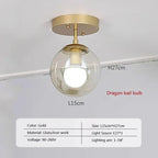 NovaGlobe Clear Glass Globe Ceiling Light Mount Minimalist Metal Holder