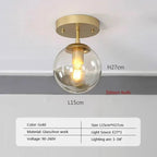 NovaGlobe Clear Glass Globe Ceiling Light Mount Minimalist Metal Holder