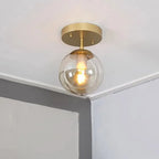 NovaGlobe Clear Glass Globe Ceiling Light Mount Minimalist Metal Holder