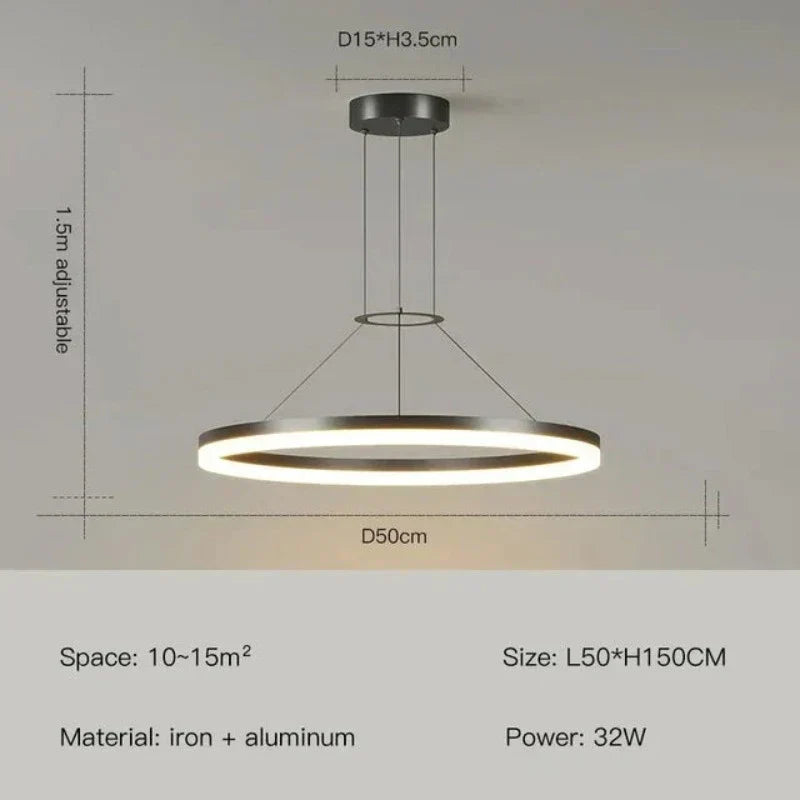 Aurion Slim Suspension Pendant Light Modern Ceiling Lamp for Living Areas