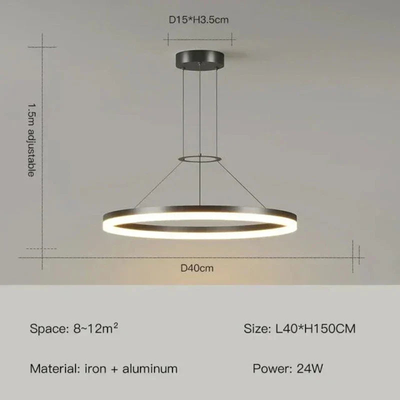 Aurion Slim Suspension Pendant Light Modern Ceiling Lamp for Living Areas