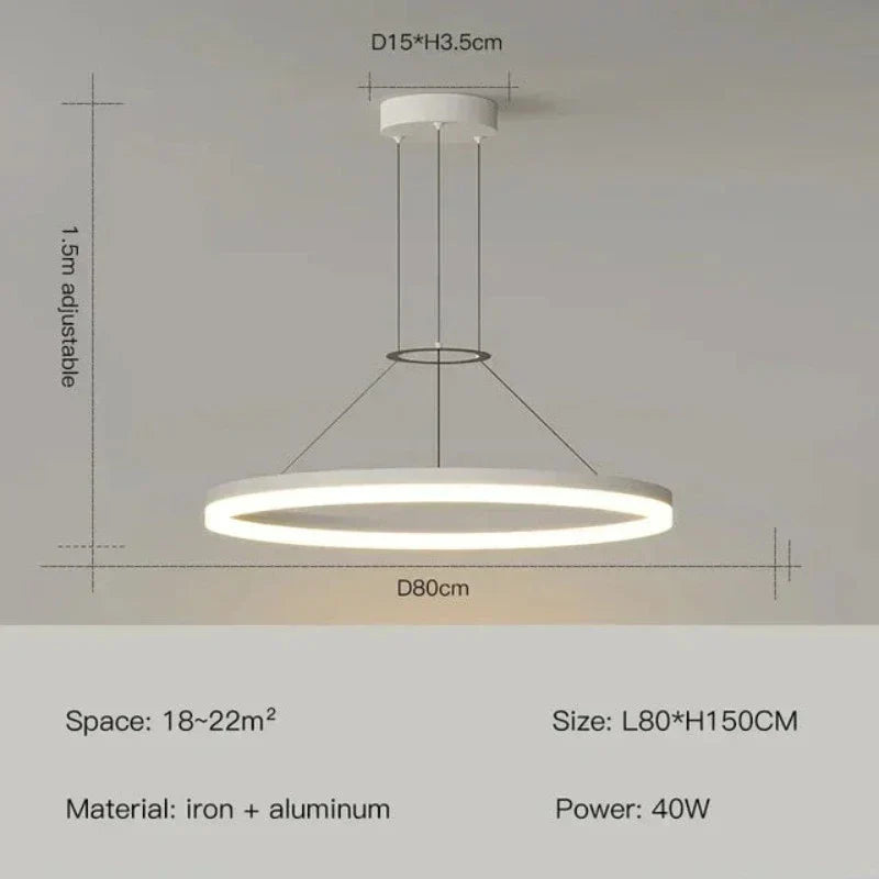 Aurion Slim Suspension Pendant Light Modern Ceiling Lamp for Living Areas