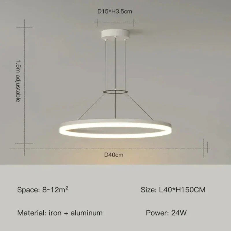 Aurion Slim Suspension Pendant Light Modern Ceiling Lamp for Living Areas